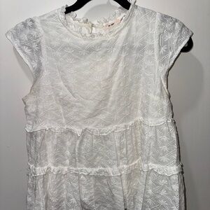 Francesca's White Ruffle Top